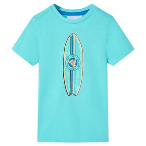 vidaXL Camiseta infantil de manga corta color aguamarina 116