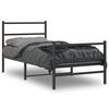 vidaXL Estructura cama sin colch&oacute;n con estribo metal negro 90x200 cm