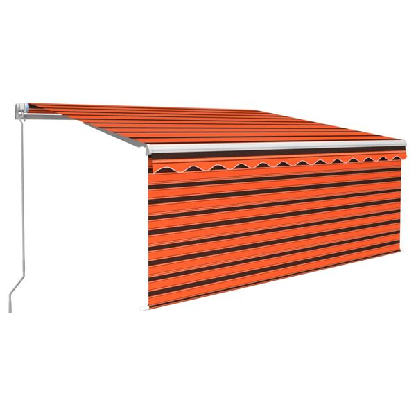 vidaXL Toldo retr&aacute;ctil manual con persiana naranja y marr&oacute;n 3x2,5 m