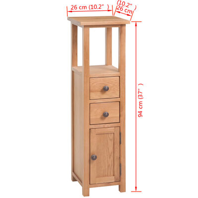 vidaXL Mueble de esquina de madera de roble maciza 26x26x94 cm