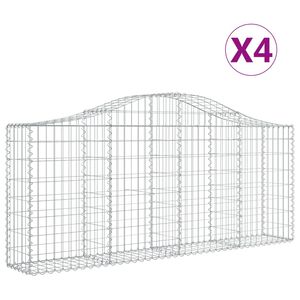vidaXL Cestas de gaviones 4 uds forma de arco hierro 200x30x80/100 cm