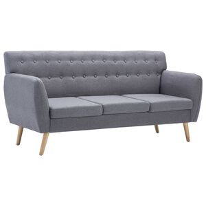 vidaXL Sof&aacute; de 3 plazas tapizado de tela gris claro 172x70x82 cm