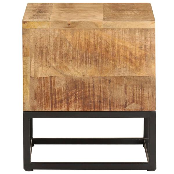 vidaXL Mesa auxiliar de madera de mango rugosa 30x30x33 cm