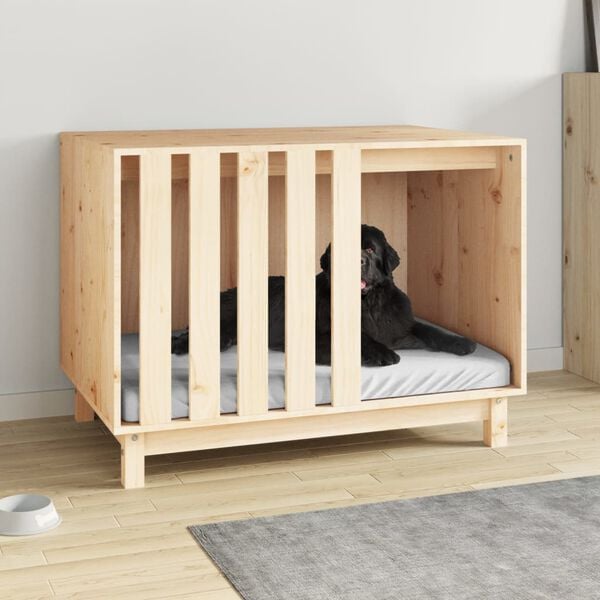vidaXL Caseta para perros madera maciza de pino 90x60x67 cm