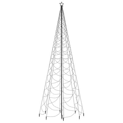 vidaXL Árbol de Navidad con poste de metal 1400 LEDs blanco cálido 5 m
