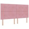 vidaXL Cama Box Spring LED con cabecera Rosa 180 x 200 cm Terciopelo