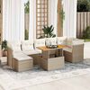 vidaXL Set de sof&aacute;s de jard&iacute;n y cojines 8 piezas rat&aacute;n sint&eacute;tico beige