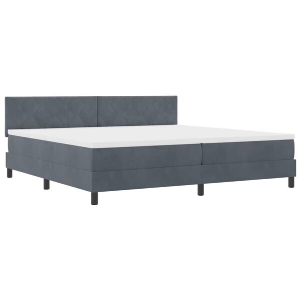 vidaXL Cama tipo Box Spring Gris oscuro 200 x 200 cm Terciopelo