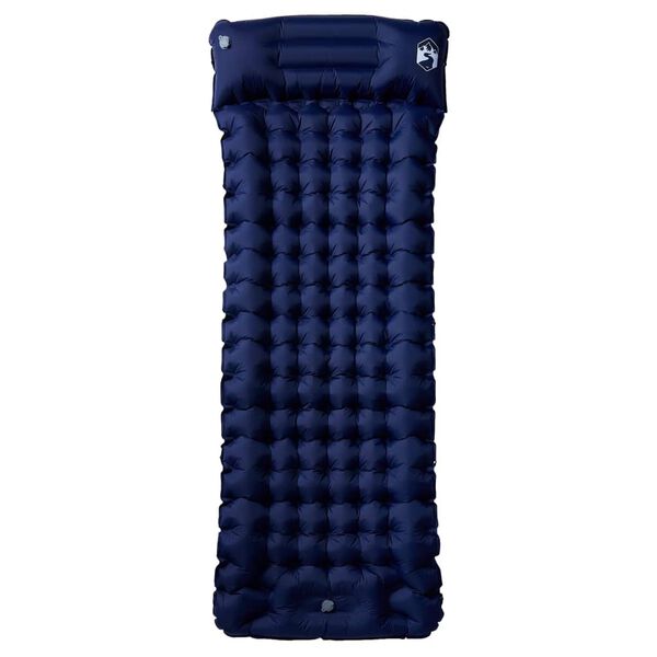 vidaXL Colch&oacute;n de camping autoinflable con almohada 1 persona azul
