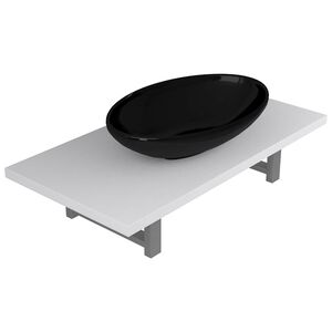 vidaXL Conjunto de muebles de ba&ntilde;o 2 piezas cer&aacute;mica blanco