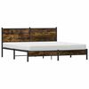vidaXL Estructura de cama sin colchón metal roble ahumado 160x200 cm