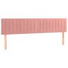 vidaXL Cama box spring colch&oacute;n y LED terciopelo rosa 200x200 cm