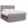 vidaXL Cama box spring con colch&oacute;n tela gris taupe 180x200 cm