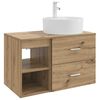 vidaXL Juego de muebles de ba&ntilde;o 2 uds. Roble artisan
