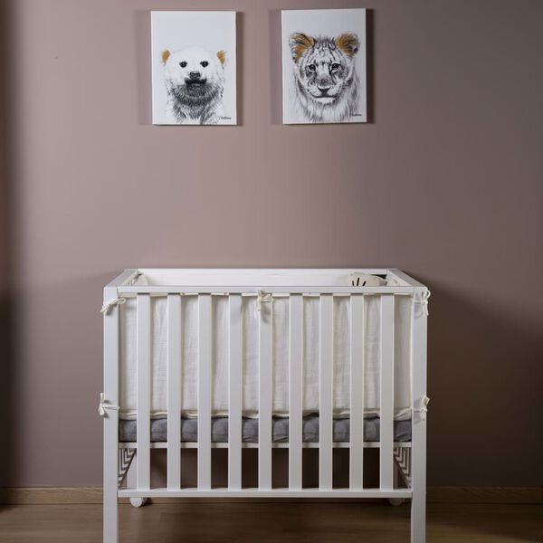 CHILDHOME Cuadro de pintura al &oacute;leo le&oacute;n dorado 30x40 cm