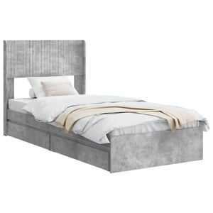 vidaXL Estructura de cama con almacenamiento y cabecero Gris Hormig&oacute;n