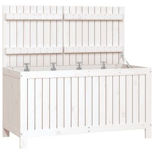 vidaXL Caja de almacenaje jard&iacute;n madera de pino blanco 121x55x64 cm