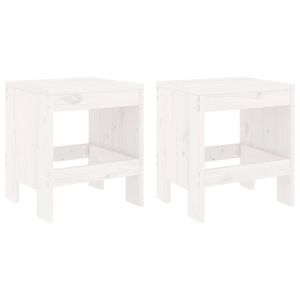 vidaXL Taburetes de jard&iacute;n 2 uds madera maciza pino blanco 40x36x45 cm