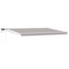 vidaXL Toldo manual retr&aacute;ctil con LEDs Gris claro y blanco. 4,5 x 3 m