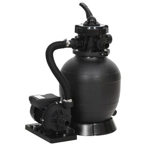 vidaXL Filtro de arena para piscinas con v&aacute;lvula de 6 v&iacute;as negro