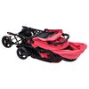 vidaXL Carrito para gemelos tandem de acero rojo