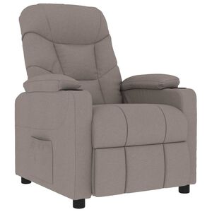 vidaXL Sill&oacute;n de masaje reclinable de tela gris taup&eacute;
