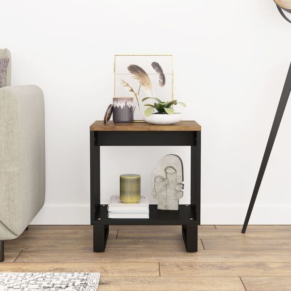 vidaXL Mesa de centro madera maciza mango y contrachapada 40x31x46 cm