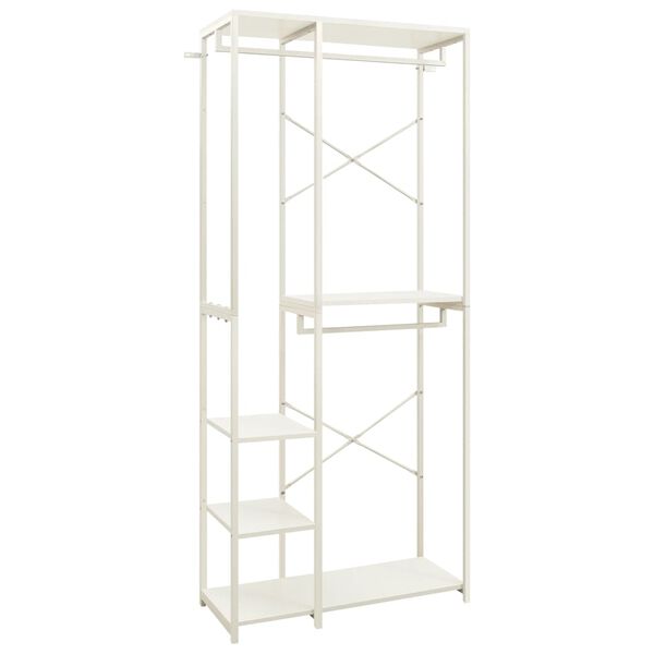 vidaXL Armario de metal y madera de ingenier&iacute;a blanco 90x40x213 cm