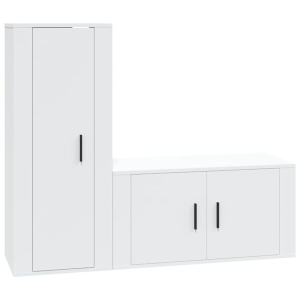 vidaXL Set de muebles de TV 2 piezas madera contrachapada blanco