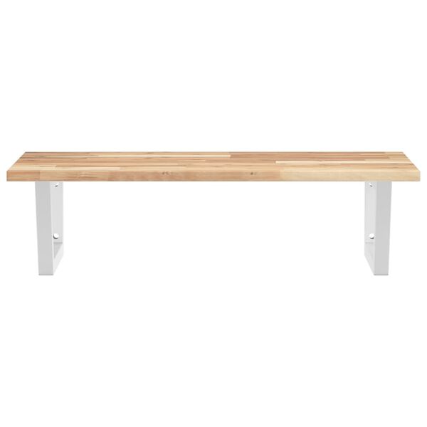 vidaXL Estante de lavabo de pared acero y madera maciza de acacia