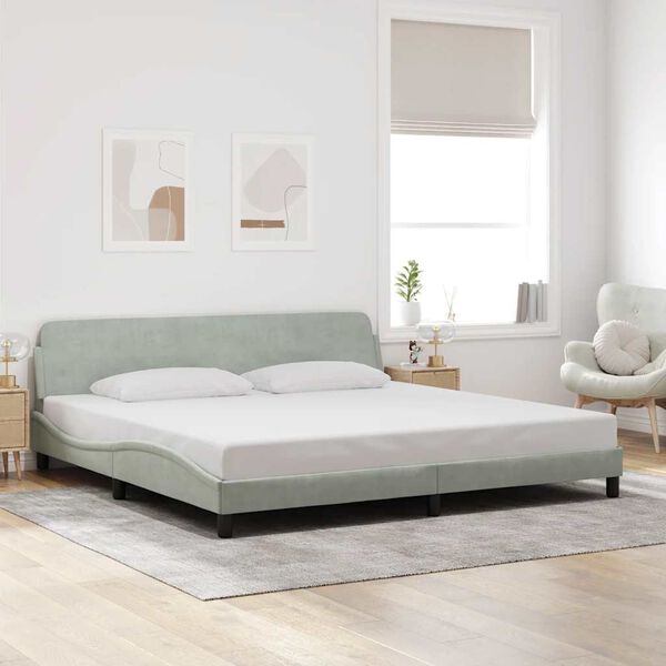 vidaXL Estructura de cama Dover terciopelo gris claro 200x200 cm