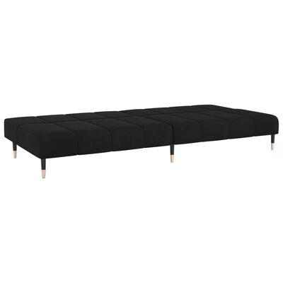 vidaXL Sofá cama de 2 plazas terciopelo negro