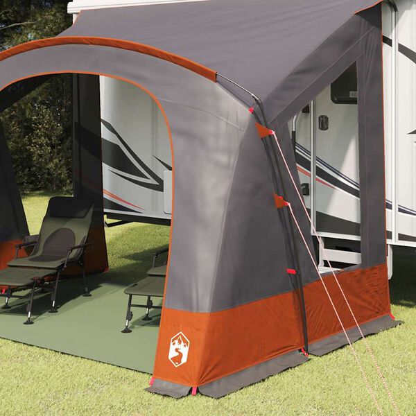 vidaXL Carpa Caravana para 3 Personas con techo Gris y naranja