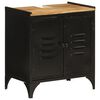 vidaXL Armario de lavabo de ba&ntilde;o hierro y madera mango 55x35x60 cm