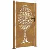 vidaXL Puerta de jard&iacute;n 100x200 cm de acero corten con dise&ntilde;o de &aacute;rbol