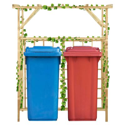 vidaXL Pérgola de jardín para 2 cubos de basura madera pino impregnada