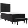 vidaXL Cama tipo Box Spring con colch&oacute;n Negro 90 x 200 cm Terciopelo