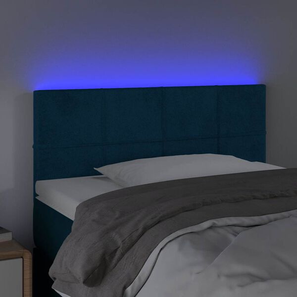 vidaXL Cabecero con LED de terciopelo azul 100x5x78/88 cm