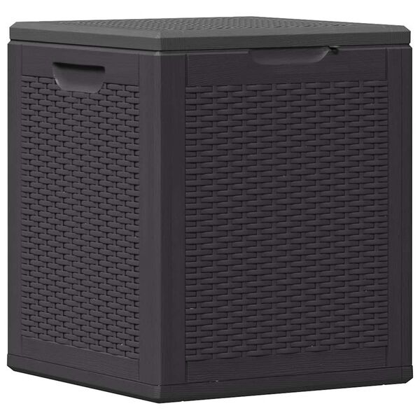 vidaXL Caja de almacenaje para jard&iacute;n 90L PP negra rat&aacute;n