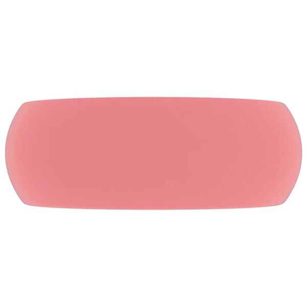 vidaXL Lavabo de lujo redondo cer&aacute;mica rosa mate 40x15 cm