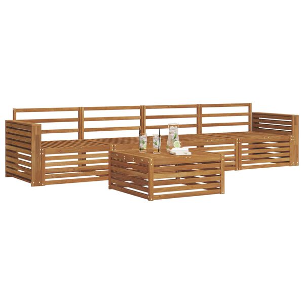vidaXL Conjunto de sof&aacute;s de exterior 5 pcs Natural