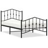 vidaXL Estructura cama sin colch&oacute;n con estribo metal negro 100x190 cm