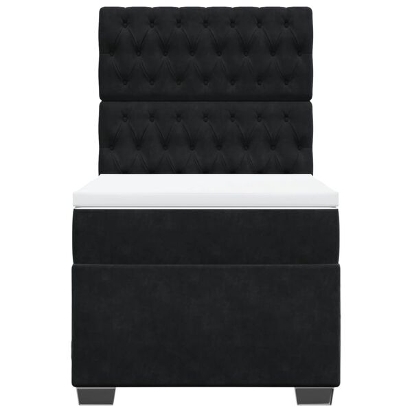vidaXL Cama box spring con colch&oacute;n terciopelo negro 80x200 cm