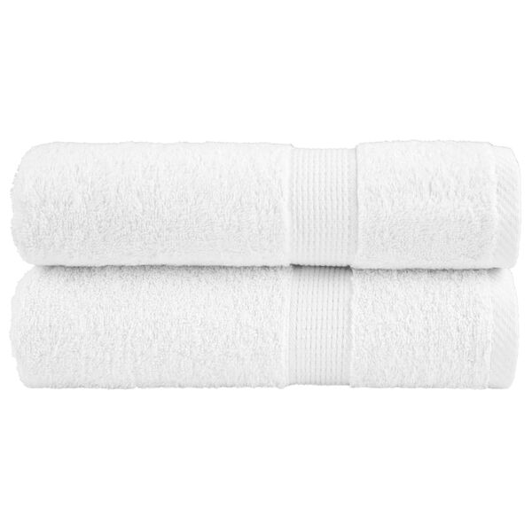 vidaXL Toallas de ba&ntilde;o SOLUND 2 uds blanco 100x150 cm 600 gsm