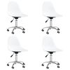 vidaXL Sillas de comedor giratorias 4 unidades PP blanco