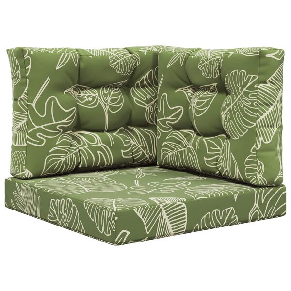 vidaXL Coj&iacute;n para sof&aacute; de exterior 3 pcs Dise&ntilde;o de Hojas Poli&eacute;ster
