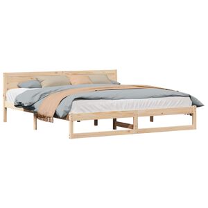 vidaXL Estructura de cama Natural 200 x 200 cm Madera de pino macizo