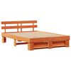 vidaXL Estructura de cama con cabecera Marr&oacute;n cera 140 x 200 cm