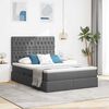 vidaXL Cama con almacenamiento y LED Gris oscuro 140 x 190 cm