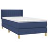vidaXL Cama box spring con colch&oacute;n tela azul 80x200 cm
